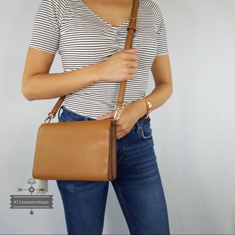 New Tory Burch T Bombe Large Bark Brown Crossbody - Picture 4 of 8